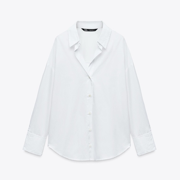 Zara Basic Poplin Button Down Shirt - Picture 1 of 6